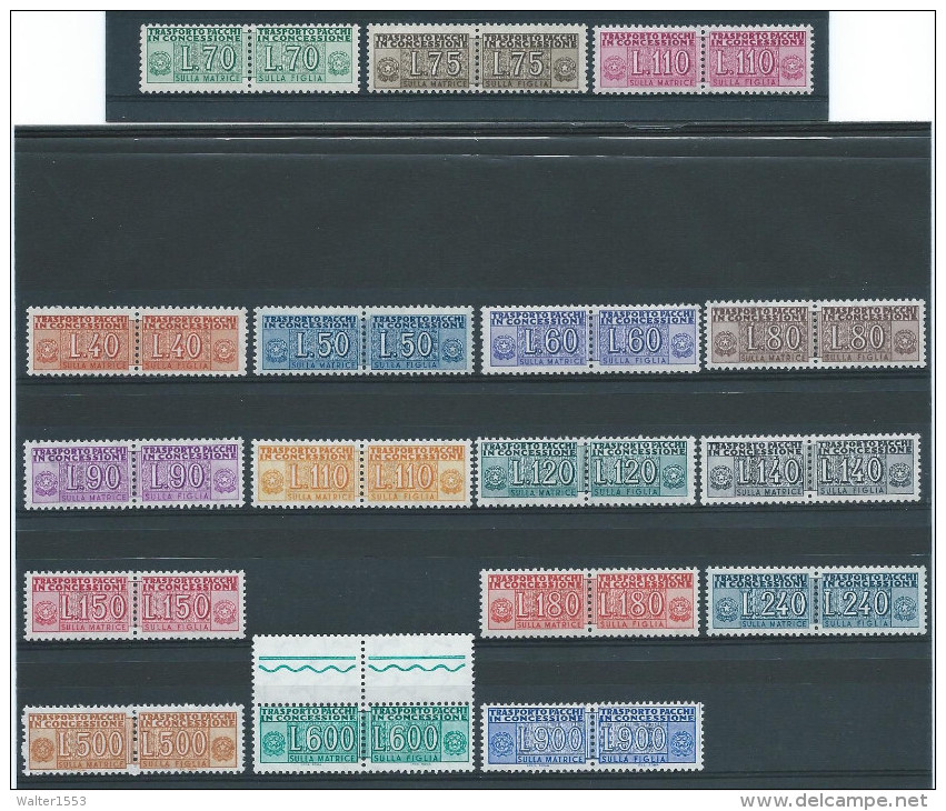 ITALIA Repubblica 1955 Pacchi In Concessione ** MNH Stelle Completa Qualità Lusso Cert Caffaz - Colis-concession