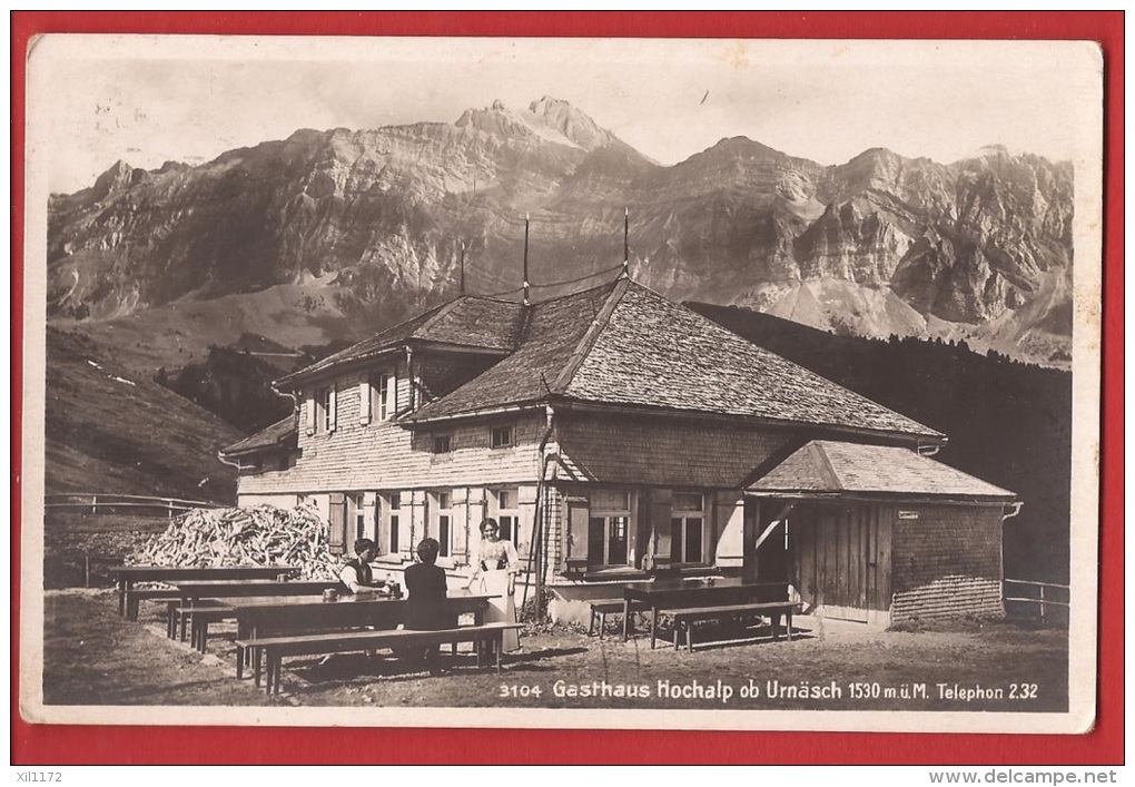 TDS2-14  Gasthaus Hochalp Ob Urnäsch, Belebt, Trachten. GElaufen In 1930 - Urnäsch