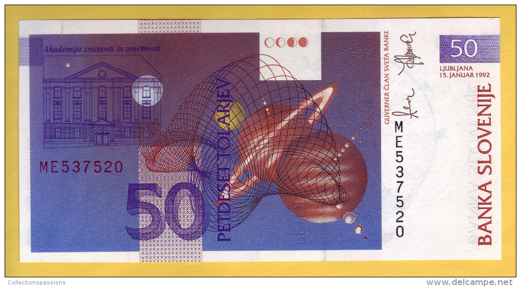 SLOVENIE - Billet De 50 Tolarjev. 15-01-92. Pick:13a. NEUF - Slovénie