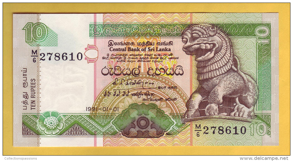 SRI LANKA - Billet De 10 Rupees. 1-01-91. Pick: 102. NEUF - Sri Lanka