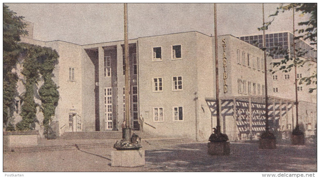 ALTE POSTKARTE KARL-MARX-STADT 1954 STADTBAD Schwimmbad Heldge Farbfoto-Verlag Köthen Bad Bath Ansichtskarte AK Postcard - Chemnitz (Karl-Marx-Stadt 1953-1990)