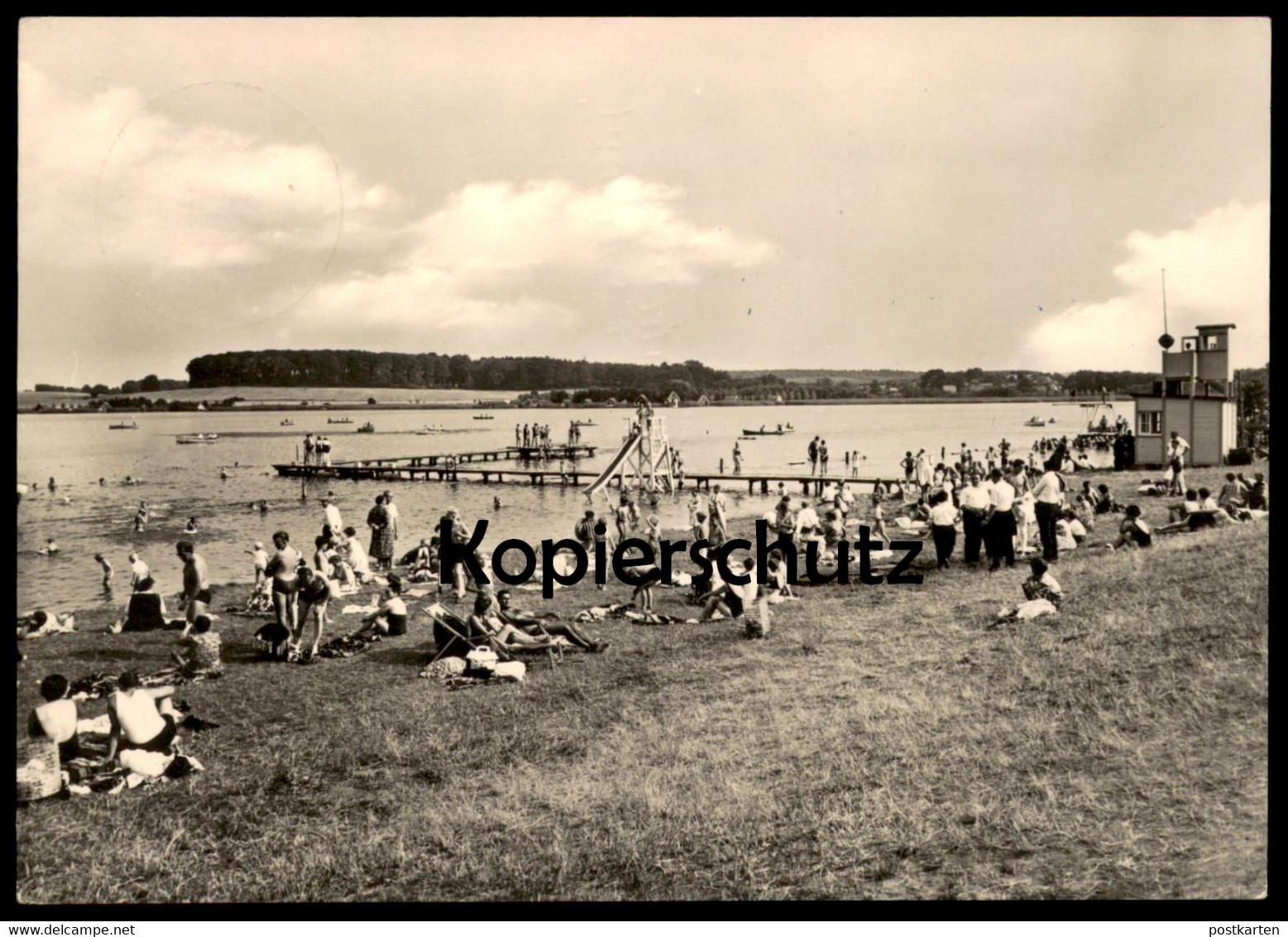 ÄLTERE POSTKARTE KRAKOW AM SEE BADEANSTALT Strandbad Bad Bath Beach Mecklenburg-Vorpommern AK Ansichtskarte Postcard Cpa - Krakau