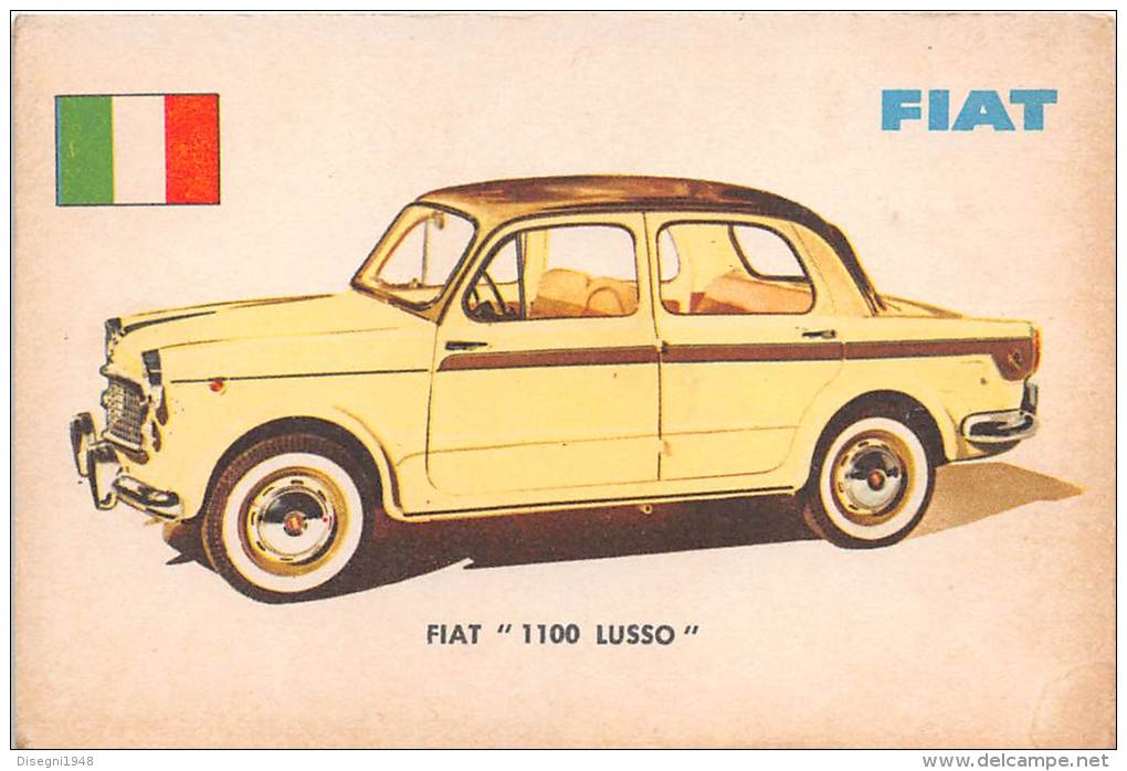 02737 "FIAT  1100 LUSSO BERLINA" AUTO - CAR - FIGURINA ORIGINALE - ORIGINAL TRADING CARD. SIDAM - TORINO. 1961 - Moteurs