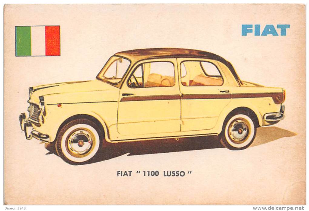 02737 "FIAT  1100 LUSSO BERLINA" AUTO - CAR - FIGURINA ORIGINALE - ORIGINAL TRADING CARD. SIDAM - TORINO. 1961 - Motori