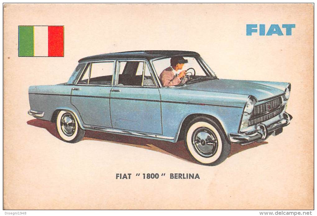 02738 "FIAT  1800  BERLINA" AUTO - CAR - FIGURINA ORIGINALE - ORIGINAL TRADING CARD. SIDAM - TORINO. 1961 - Moteurs