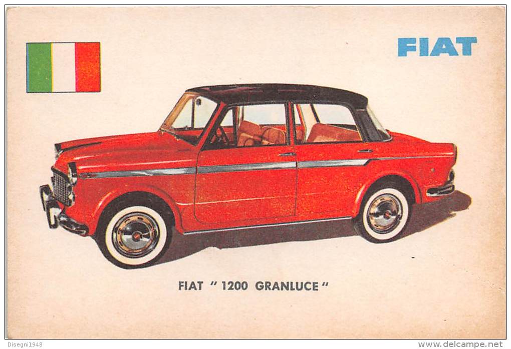 02739 "FIAT  1200  GRAN LUCE BERLINA" AUTO - CAR - FIGURINA ORIGINALE - ORIGINAL TRADING CARD. SIDAM - TORINO. 1961 - Moteurs