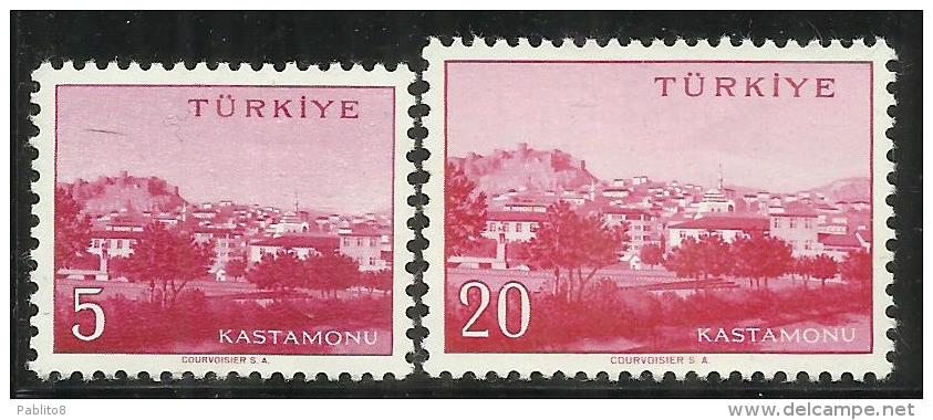 TURCHIA - TURKÍA - TURKEY 1959 - 1960 VIEW VEDUTA CITTA´ KASTAMONU TOWN SERIE COMPLETA COMPLETE SET MNH - Nuovi