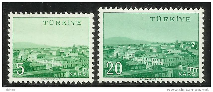 TURCHIA - TURKÍA - TURKEY 1959 - 1960 VIEW VEDUTA CITTA´ KARS TOWN SERIE COMPLETA COMPLETE SET MNH - Nuovi