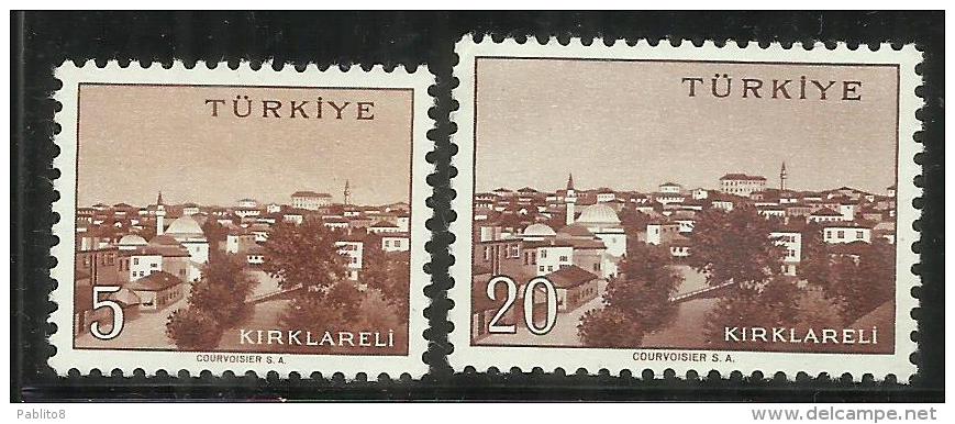 TURCHIA - TURKÍA - TURKEY 1959 - 1960 VIEW VEDUTA CITTA' KIRKLARELI TOWN SERIE COMPLETA COMPLETE SET MNH - Nuovi