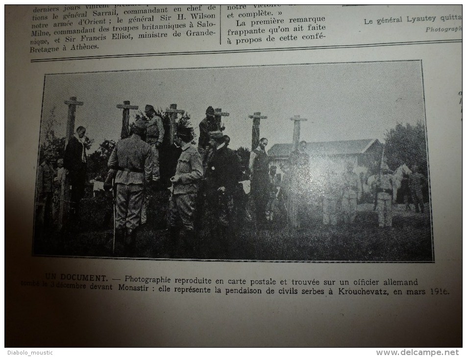 1917: Photo Des SERBES Pendus à KROUCHEVATZ ;Louvemont-H;Bras;Vacherauville;Abris Allemands à FRISE;Nornège;PETROGRAD - L'Illustration