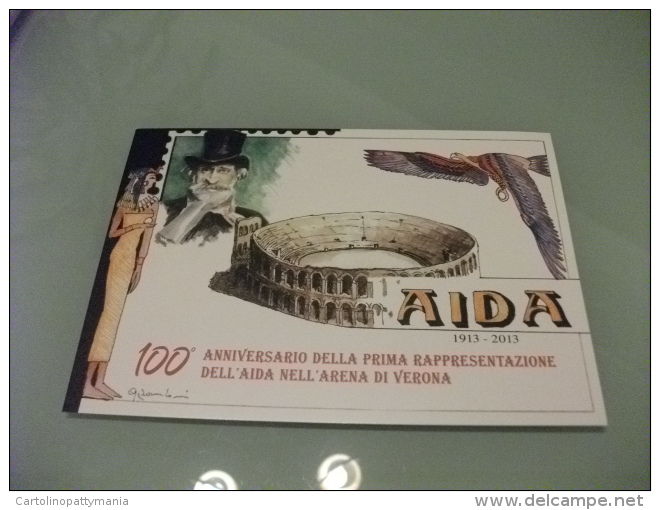 Cartolina Postale Carte Postale ANNULLO SPECIALE OPERA AIDA 100° ANNIVERSARIO VERONA ARENA ILLUSTRATORE ZAMBONI - Opéra