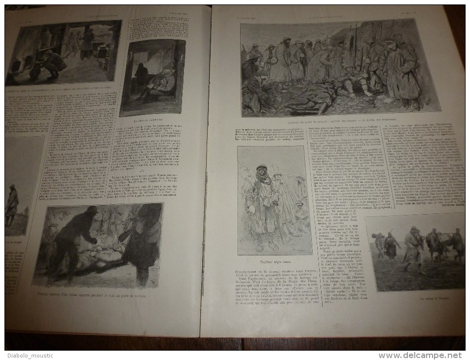 1917:ROUMANIE;ATTAQUE Texte-dessins SCOTT;Attelage De 6 Boeufs;RASPOUTINE Assassiné;Le KARNAK Torpillé;Italiens à KUTA - L'Illustration