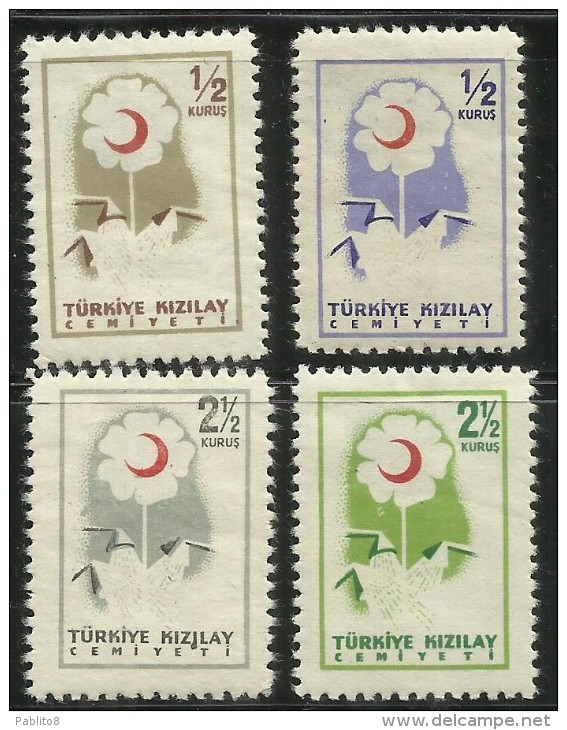 TURCHIA TURKÍA TURKEY 1957 POSTAL TAX SEGNATASSE FLOWER FIORE  MH VARIETA' DI COLORE COLOR VARIETY - Timbres-taxe