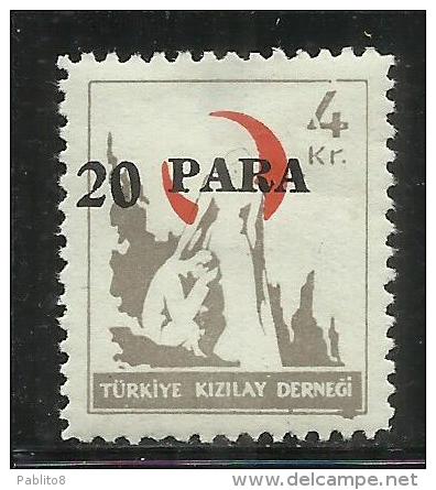 TURCHIA - TURKÍA - TURKEY 1952 POSTAL TAX SEGNATASSE NURSE OFFERING ENCOURAGEMENT 1948 SURCHARGED 20 PARE ON 4 MH - Strafport