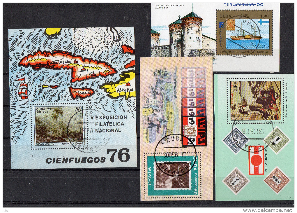 CUBA 4 Blocs Feuillets Années 1976 Et 1981 - Collections, Lots & Series
