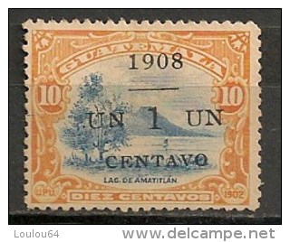 Timbres - Amérique - Guatemala - 1908 - 1/10 Centavo - - Guatemala