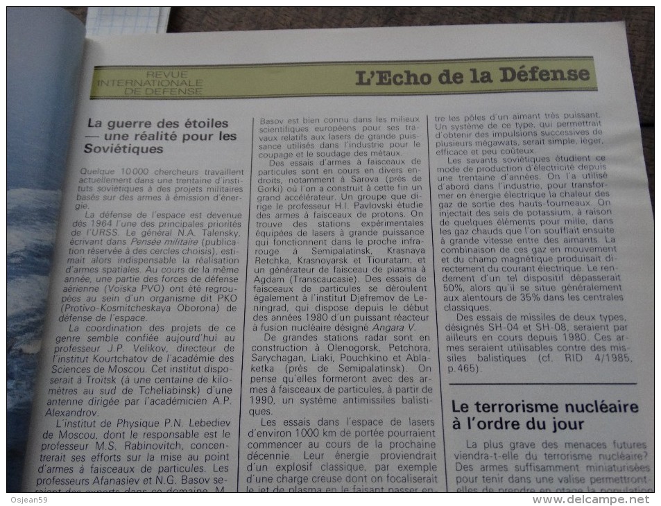 Revue Internationale De Défense N°8/1985 - Luchtvaart