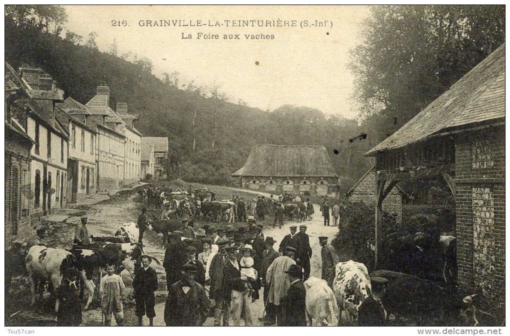 GRAINVILLE LA TEINTURIERE - SEINE-MARITIME  (76)  -   PEU COURANTE CPA TRES ANIMEE DE 1919. - Autres & Non Classés