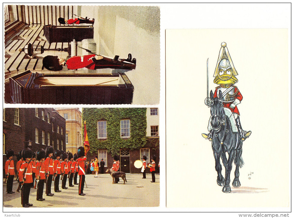 6 Postcards :  GUARDS In London - England - Politie-Rijkswacht