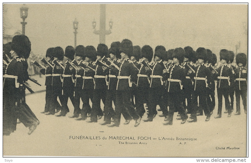 Funerailles Du Marechal Foch L Armée Britannique WWI Edit Papeghin Paris Tours - Funerales