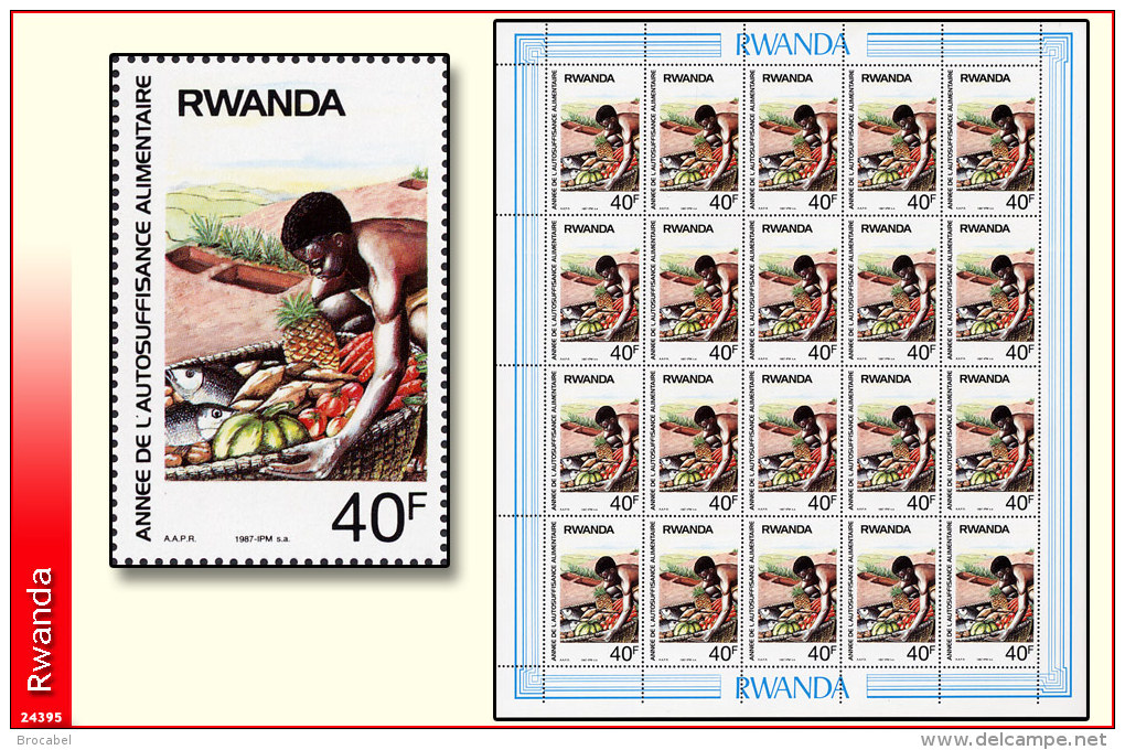 Rwanda 1299** 40F  Autosuffisance Alimentaire  Sheet / Feuille De 20 MNH - Nuevos