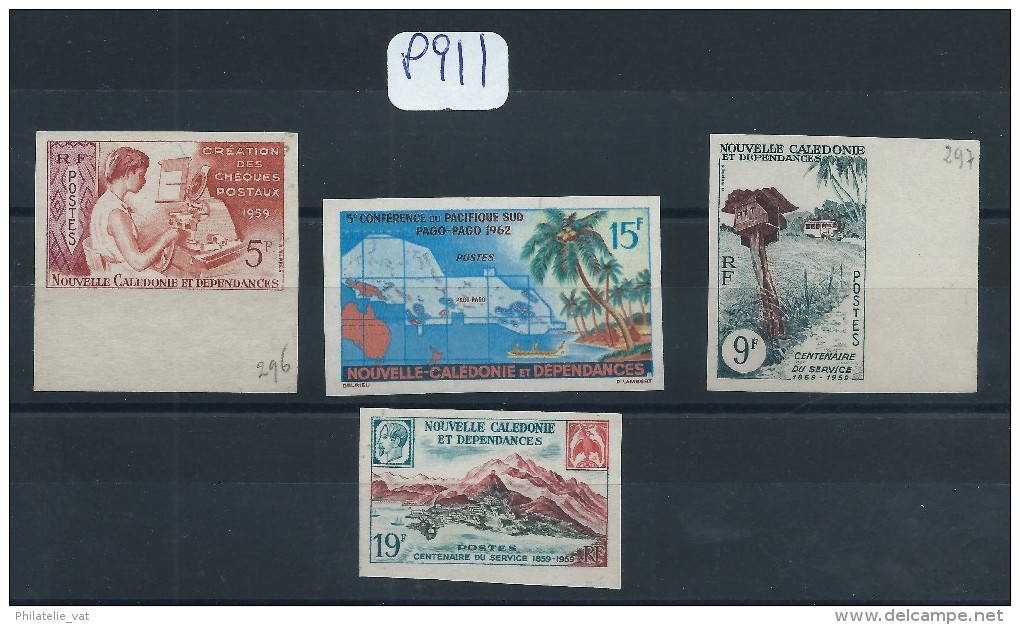 NOUVELLE CALEDONIE LOT DE 4 VALEURS NONS DENTELES  SANS GOMME - Imperforates, Proofs & Errors