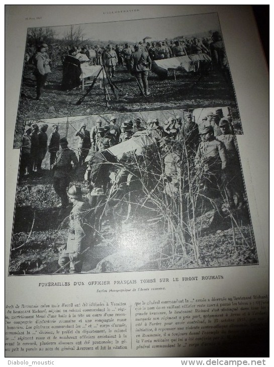 1917: USA;Espagne;Lieutenant Richard Tué En Roumanie;Reims Héroïque;Combat-torpilleurs;Le Chien-mascotte TANGO Du MONGE - L'Illustration