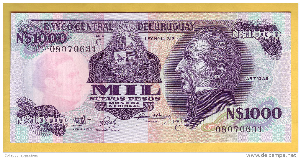 URUGUAY - Billet De 1000 Nuevos Pesos. 1991. Pick: 64Aa. NEUF - Uruguay