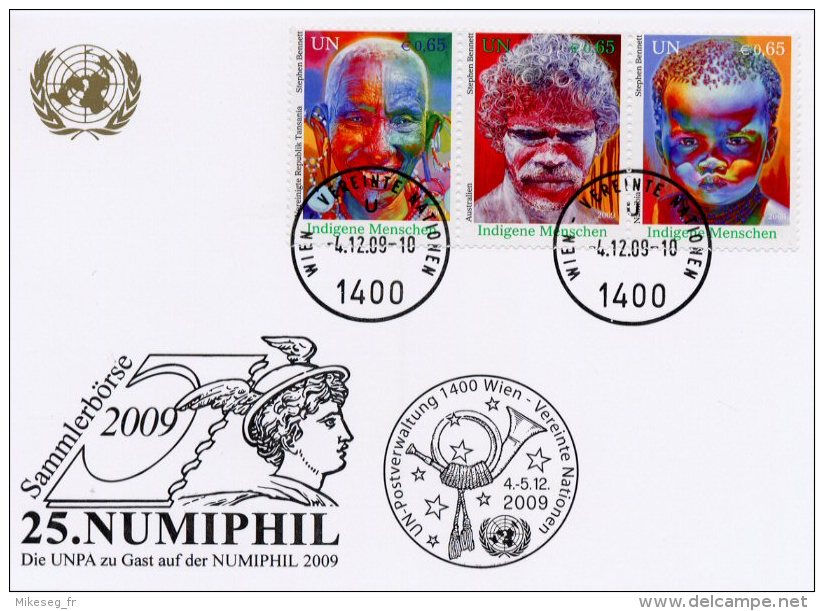 ONU Vienne 2009  - White Card Numiphil  4-5 12 2009 - Indigene Menschen - Cartes-maximum