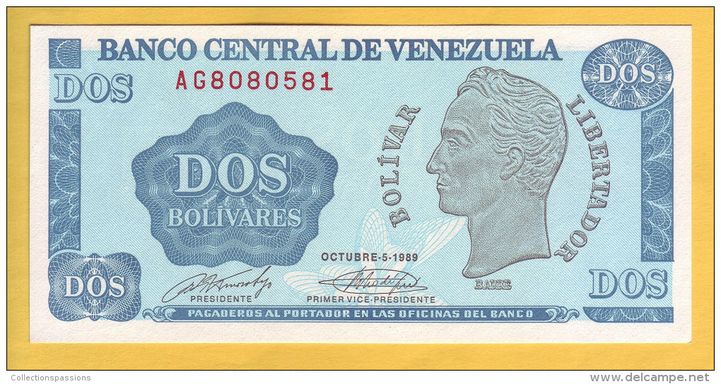 VENEZUELA - Billet De 2 Bolivares. 5-10-89. Pick: 69. NEUF - Venezuela