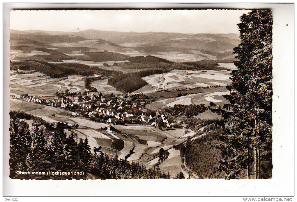 5942 KIRCHHUNDEM - OBERHUNDEM, Panorama, Rücks. Klebereste - Olpe