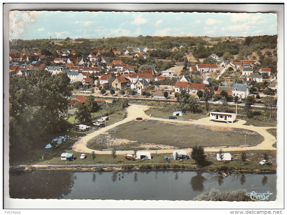 CHATRES SUR CHER 41 - Vue Aérienne : Le Camping   CPSM Dentelée Colorisée GF RARE ? (0 Sur Le Site) 1972 - Loir Et Cher - Autres & Non Classés