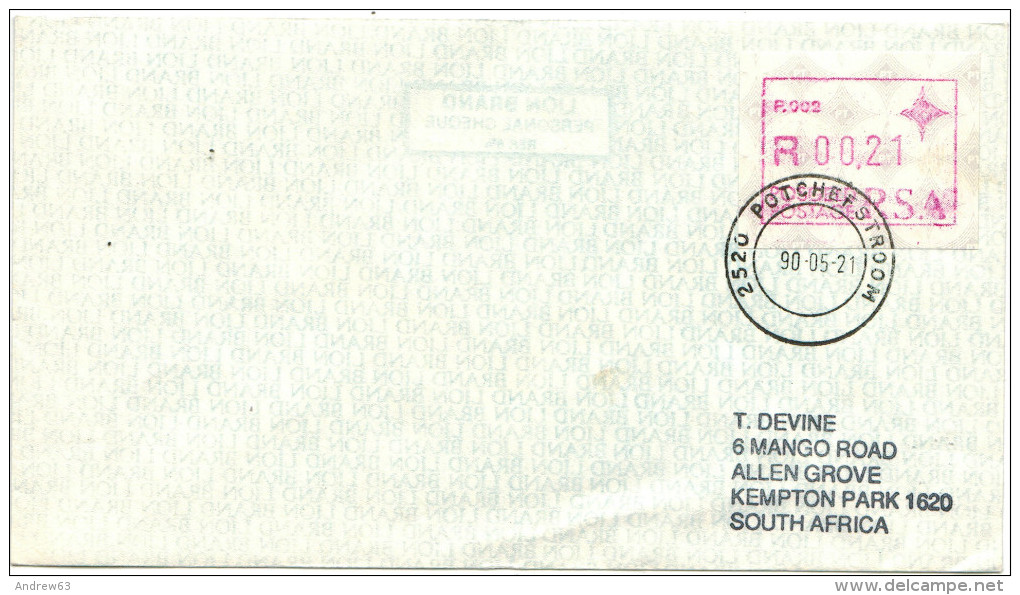 RSA - South Africa - Sud Africa - SUID AFRIKA - 1990 - 00,21 Frama Label - Viaggiata Da Potchefstroom Per Kempton Par... - Automatenmarken (Frama)