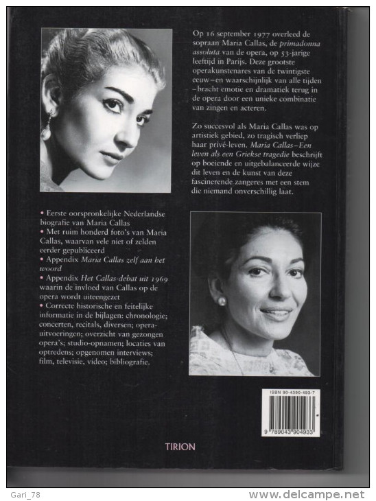 Karl H. Van Zoggel MARIA CALLAS (livre En Néerlandais) Edition TIRION Biographie - Autres & Non Classés