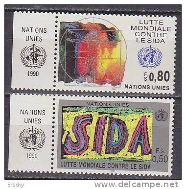 H0698 - ONU UNO GENEVE N°184/85 ** AVEC TAB AIDS SIDA - Nuevos