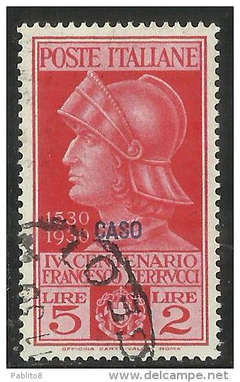 EGEO 1930 CASO FERRUCCI LIRE 5 + 2 L. USATO USED OBLITERE´ - Egeo (Caso)