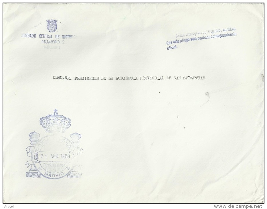 MADRID CC CON FRANQUICIA JUZGADO CENTRAL NUM 2 - Franchise Postale