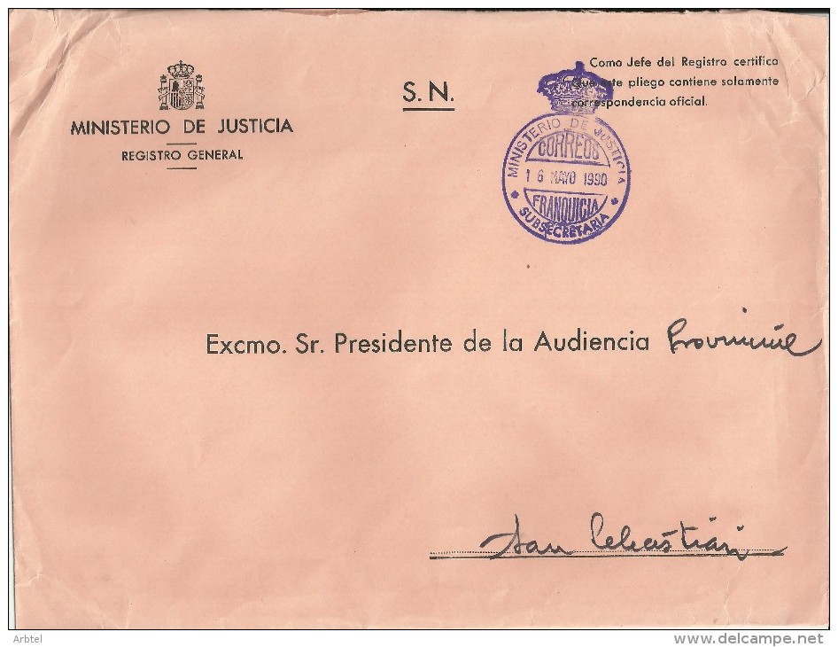 MADRID CC CON FRANQUICIA MINISTERIO DE JUSTICIA - Postage Free