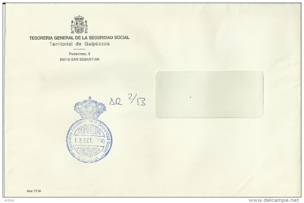 SAN SEBASTIAN CC CON FRANQUICIA TESORERIA GENERAL DE LA SEGURIDAD SOCIAL - Franchise Postale