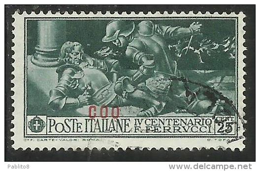 COLONIE ITALIANE EGEO 1930 COO (COS) FERRUCCI CENT. 25 CENTESIMI USATO USED OBLITERE´ - Aegean (Coo)