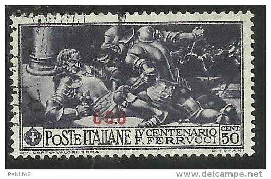 COLONIE ITALIANE EGEO 1930 COO (COS) FERRUCCI CENT. 50 CENTESIMI USATO USED OBLITERE´ - Aegean (Coo)