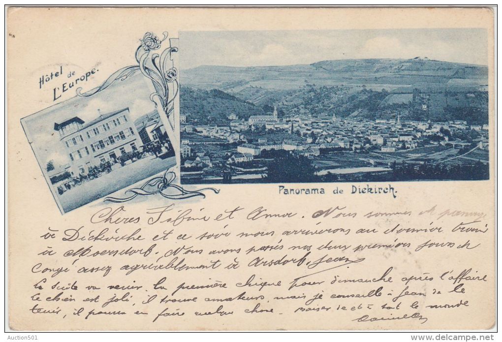 23903g  DIEKIRCH - Hotel De L'Europe - Panorama De La Ville - 1900 - Diekirch