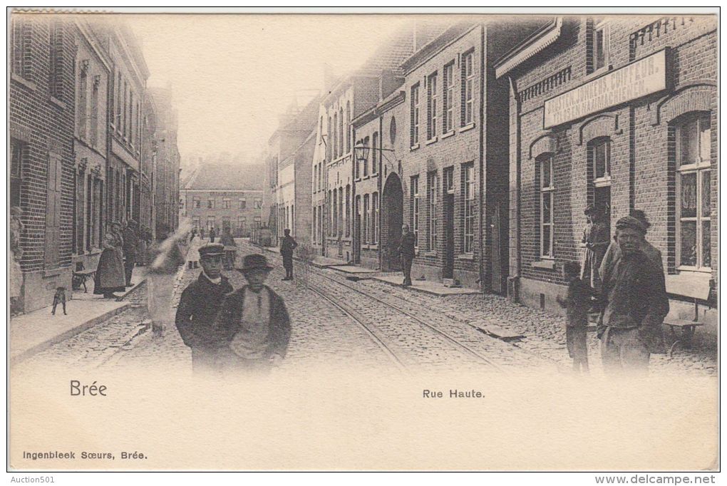 23907g  RUE HAUTE - "Brusten Jonkers Coiffeur Velos Machienen" - Brée - 1903 - Rail - Bree