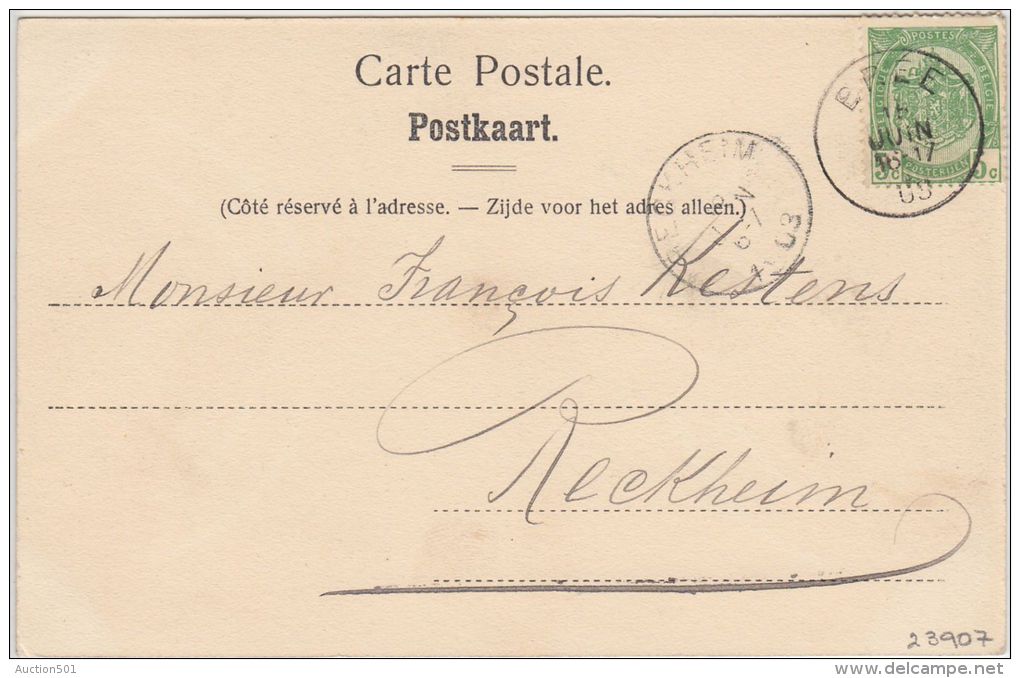 23907g  RUE HAUTE - "Brusten Jonkers Coiffeur Velos Machienen" - Brée - 1903 - Rail - Bree