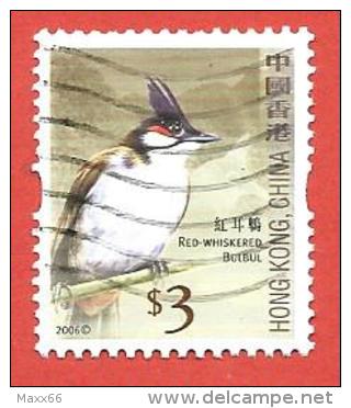 HONG KONG USATO - 2006 - UCCELLI - Red Whiskered Bul Bul - 3 HK$ - Michel HK 1397A - Used Stamps