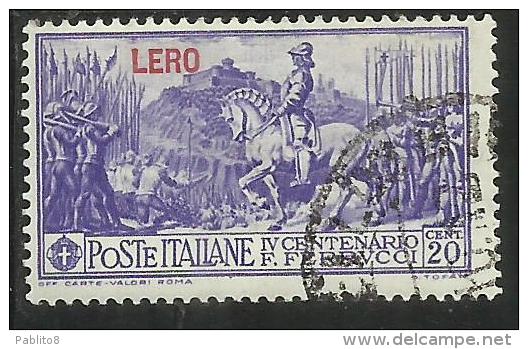 EGEO 1930 LERO (LEROS) FERRUCCI CENT. 20 CENTESIMI USATO USED OBLITERE´ - Ägäis (Lero)