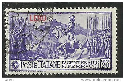 EGEO 1930 LERO (LEROS) FERRUCCI CENT. 20 CENTESIMI USATO USED OBLITERE´ - Ägäis (Lero)