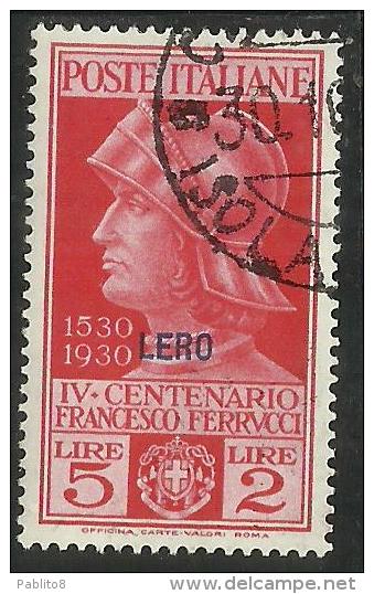 EGEO 1930 LERO (LEROS) FERRUCCI LIRE 1,25 USATO USED OBLITERE´ - Egée (Lero)