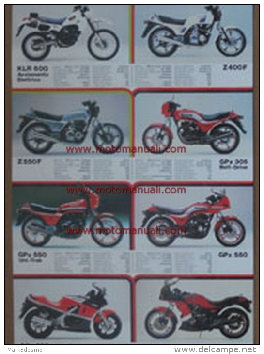 Kawasaki Produzione Moto 1981 Depliant Brochure Originale Factory Brochure Catalog Prospekt - Motorräder