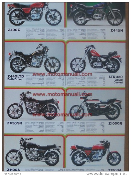 Kawasaki Produzione Moto 1981 Depliant Brochure Originale Factory Brochure Catalog Prospekt - Motorräder